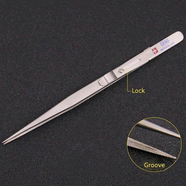 Non-Slip Diamond Tweezers Jewelry Tweezers Elastic Stainless Steel Gem Diamond Clips Durable Tool...