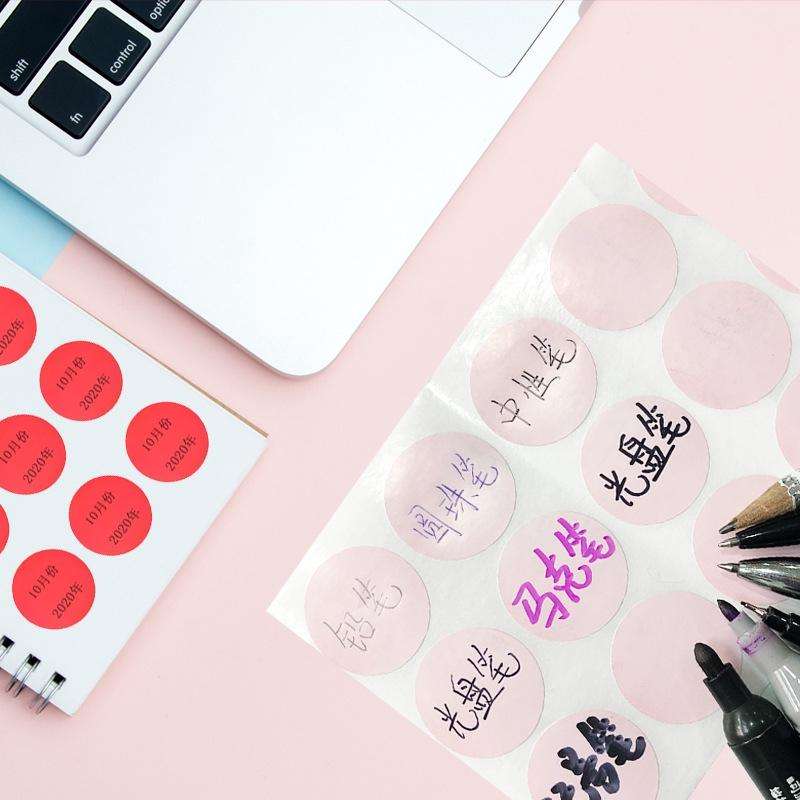 Color High-Viscosity Coated Paper Sticker Round Sticker,Random Color Delivery, Size: Diameter 30mm