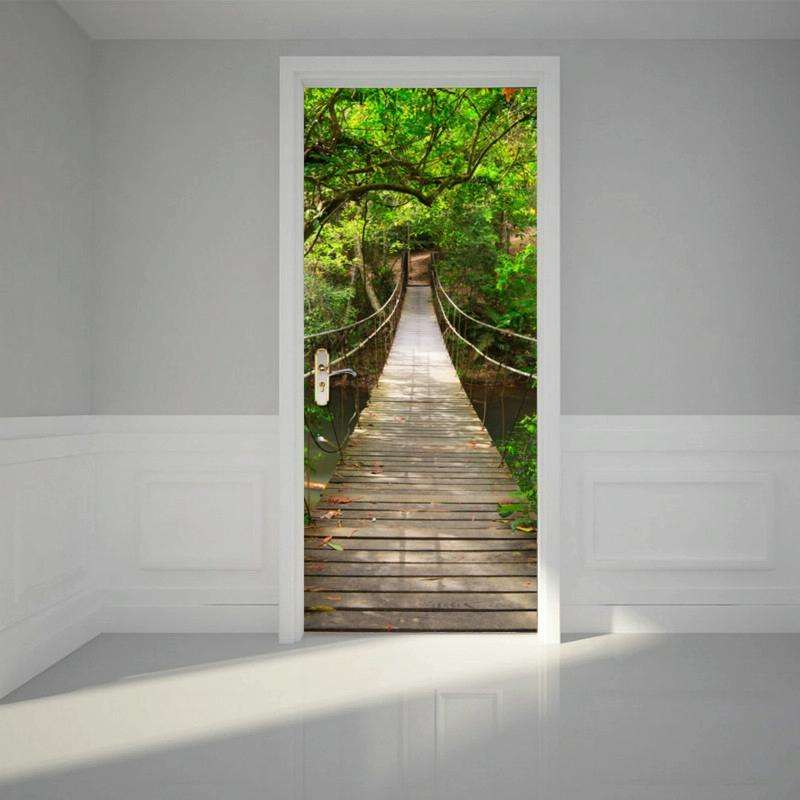 3D Wallpaper Poster Stickers Self Adhesive Removable Home Door Decoration Stickers, Size:60cm180cm