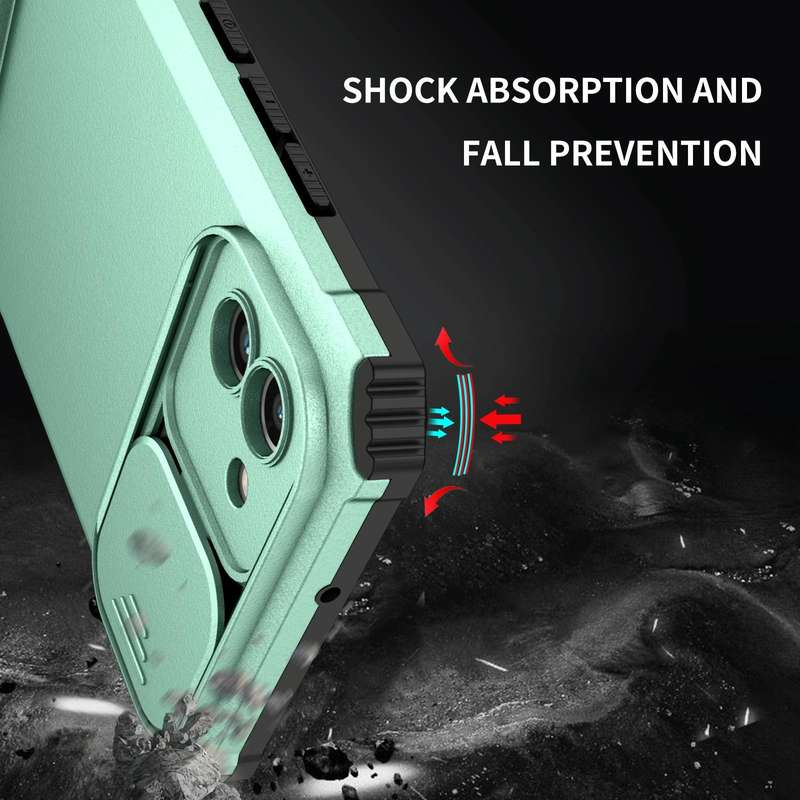 For Samsung Galaxy A03 166mm Stereoscopic Holder Sliding Camshield Phone Case(Light Blue)