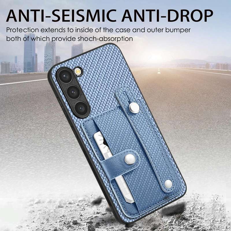 For Samsung Galaxy A54 5G Wristband Kickstand Wallet Back Phone Case with Tool Knife(Black)