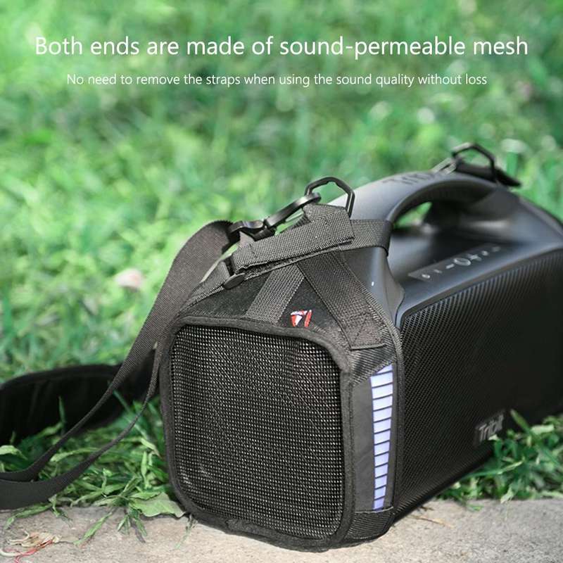 For Tribit StormBox Blast Speaker Case Fall-proof Carrying Strap Case Protective Cover(Black)