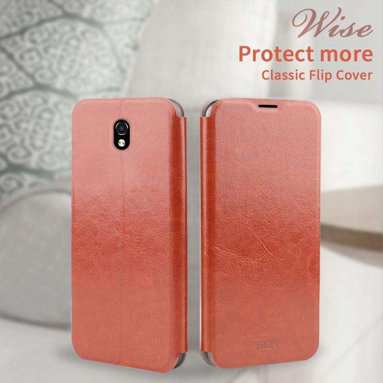 For Xiaomi RedMi 8A MOFI Rui Series Classical Leather Flip Leather Case With Bracket Embedded Ste...