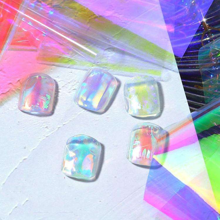 Ice Cube Nail Art Accessories Nail Art Aurora Colorful Cellophane, Specification type: 5cm x 100M...