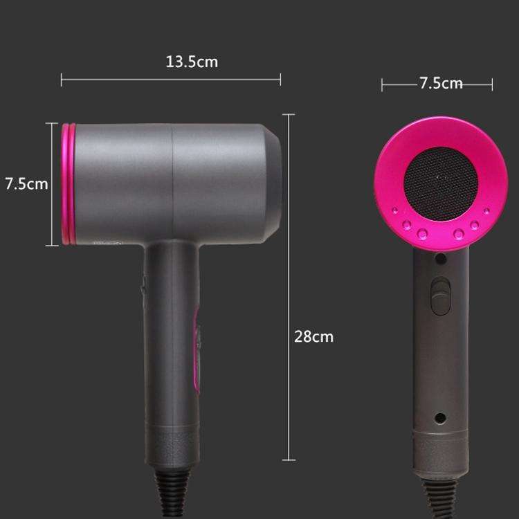 High-power 2000W Anionic Cold Hot Air Constant Temperature Hair Dryer, EU Plug(Red + Grey)