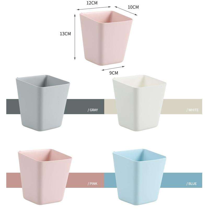 4 PCS Home Cart Back Hanging Plastic Storage Basket(Pink)