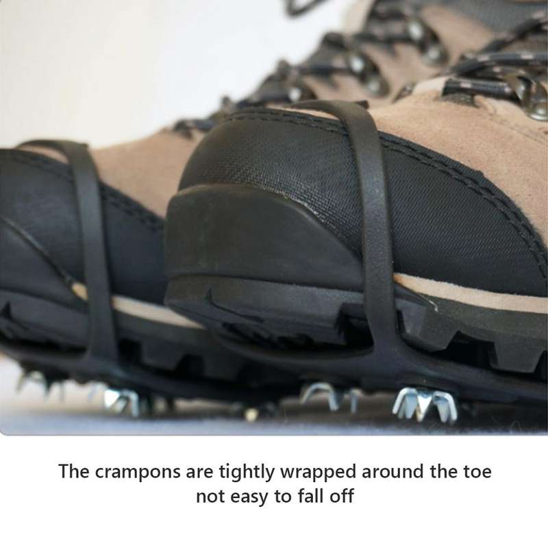 8 Teeth Ice Claw Outdoor Non-slip Shoes Covers for Ice Snow Ground, Size:M35-39(Black)