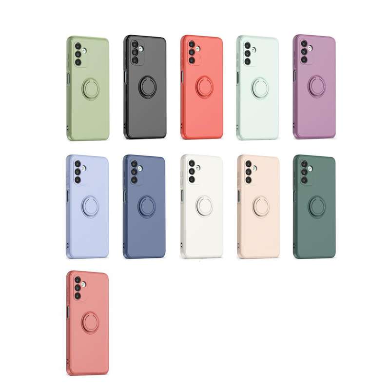 Ring Kickstand Silicone Phone Case For Samsung Galaxy A14 5G(Lavender Purple)