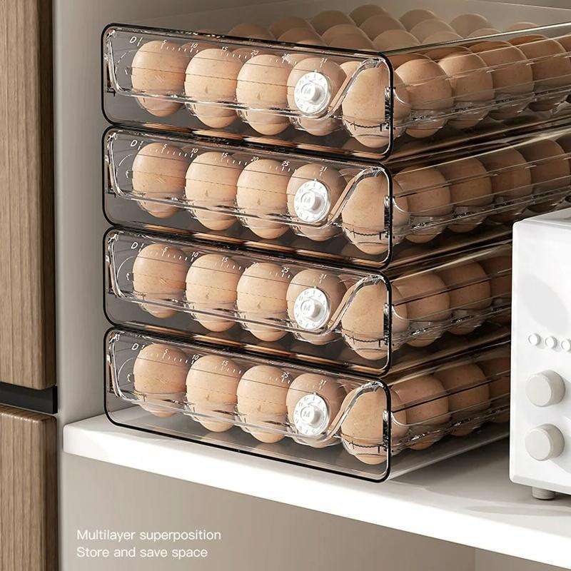 Large Double Layer 40 Grid Egg Storage Box PET Transparent Multi-Specification Egg Box