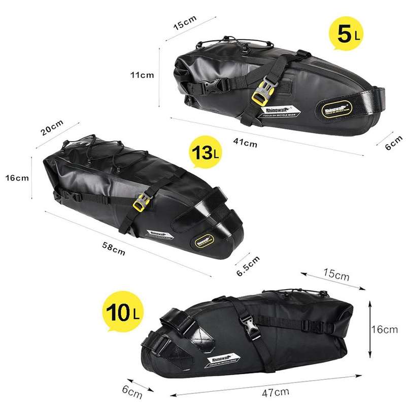 Rhinowalk RK19511 Full Waterproof Bicycle Saddle Tail Bag Big Capacity Road Bike Bag, Colour: RK1...