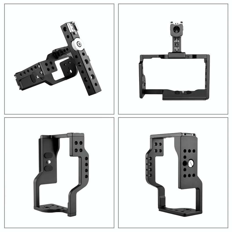 PULUZ Video Camera Cage Stabilizer with Handle for Sony A6600 / ILCE-6600(Black)