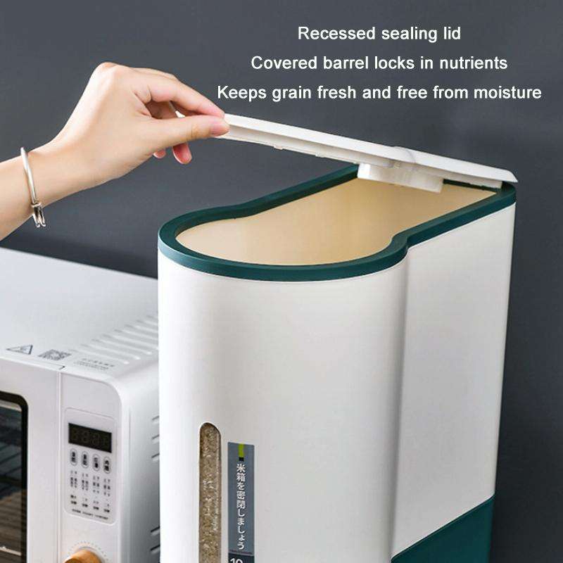 One Button Press Insect Proof Sealed Moisture Proof Fresh Rice Storage Bin, Size: 5 KG(Blue)