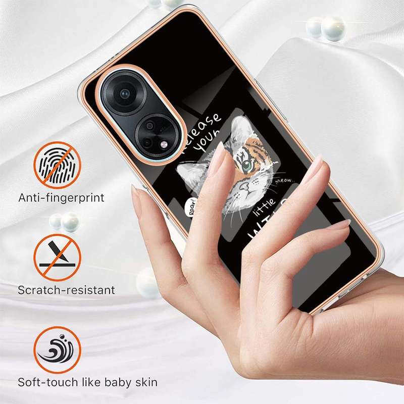 For OPPO A98 Electroplating Marble Dual-side IMD Phone Case(Natural Growth)