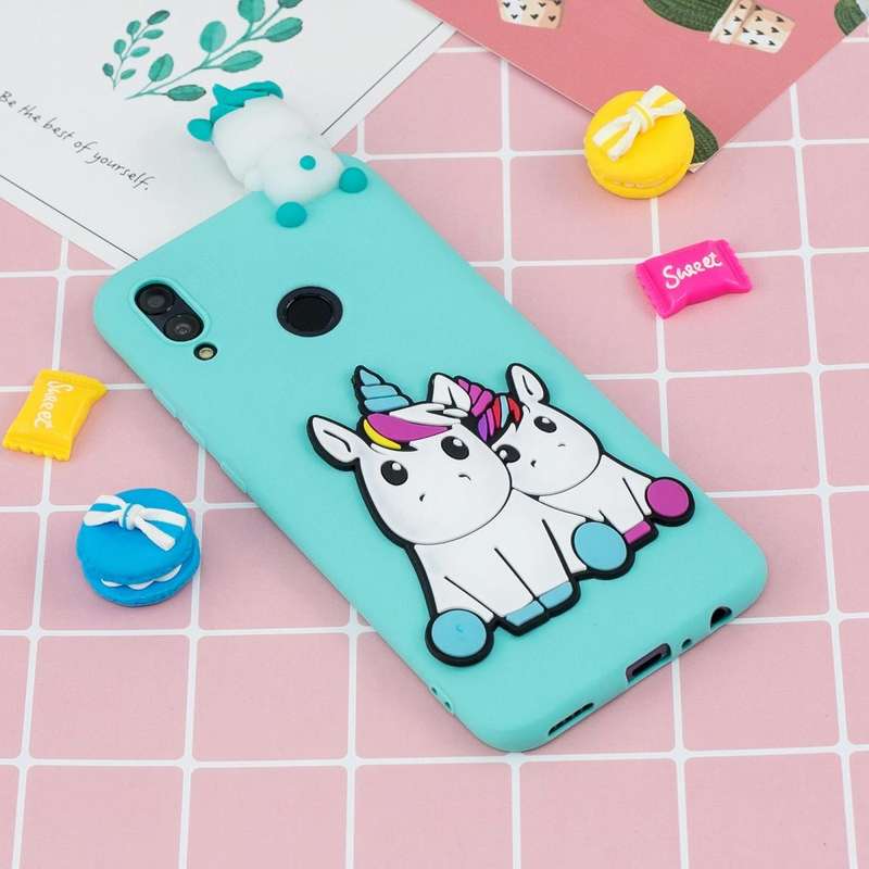 For Huawei Honor 10 Lite 3D Cartoon Pattern Shockproof TPU Protective Case(Couple Unicorn)
