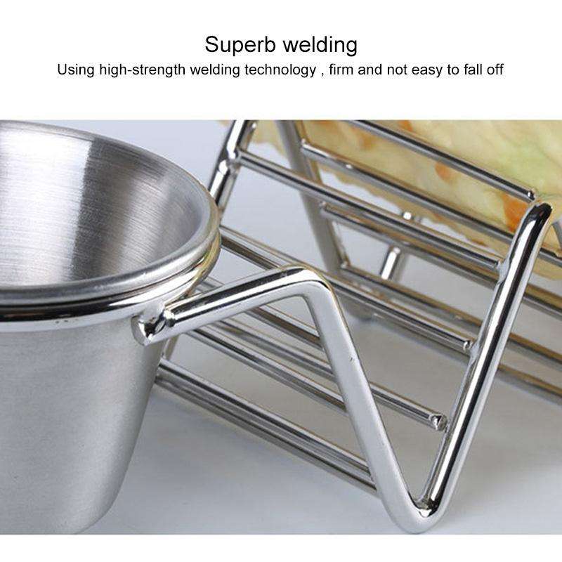 Taco Rack Stainless Steel 304 Taco Rack Taco Pancake Stand, Specification: Single Cup At Both Ends