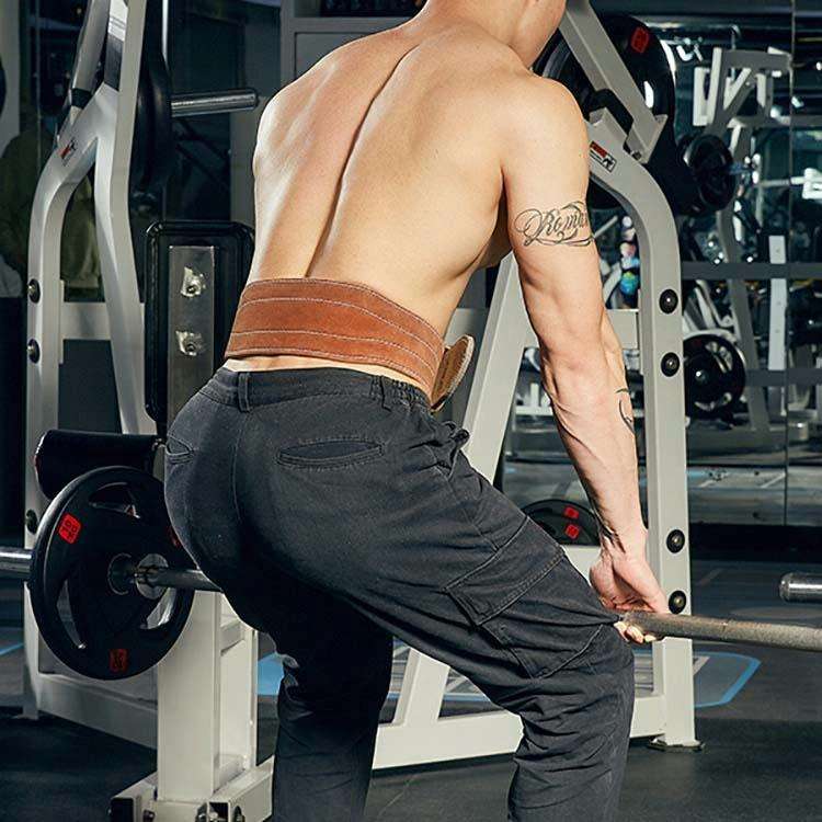 EADEN Cowhide Fitness Waist Protective Belt Squat Weightlifting Waist Support, Size:XL(Black)