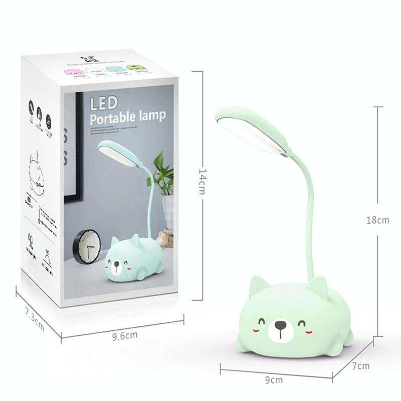 Cartoon Cat Design LED Eye Protection Reading Lamp USB Rechargeable Desk Lamp(Pink)