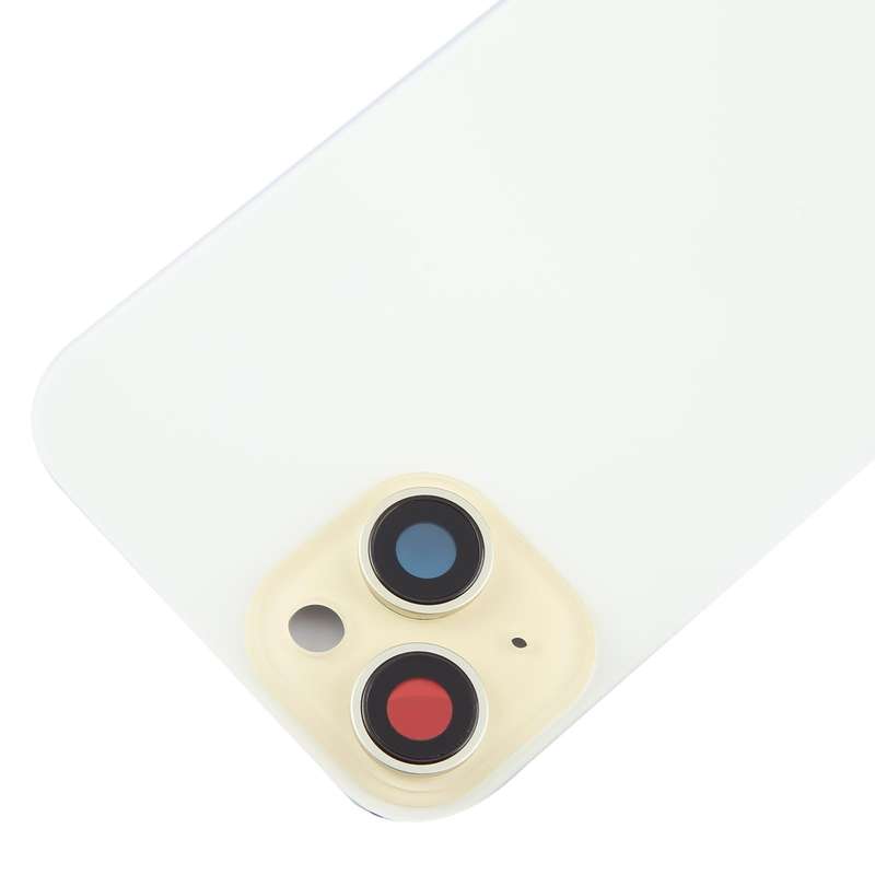 For iPhone 15 Plus Glass Battery Back Cover with Camera Lens Cover(Yellow)
