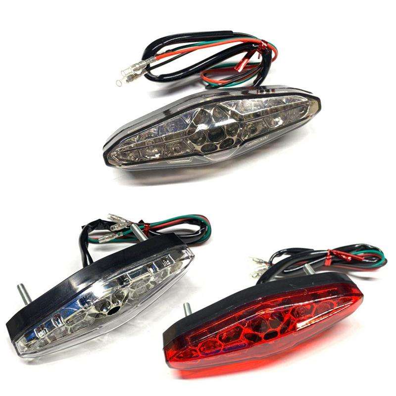 Motorcycle 15LED Brake Light Tail Light Decoration Lamp(White Shell)