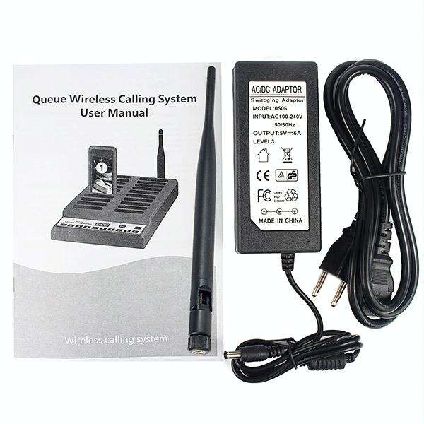 QC100 999 Channel Restaurant Wireless Paging Queuing Calling System with 20 Call Coaster Pagers, ...