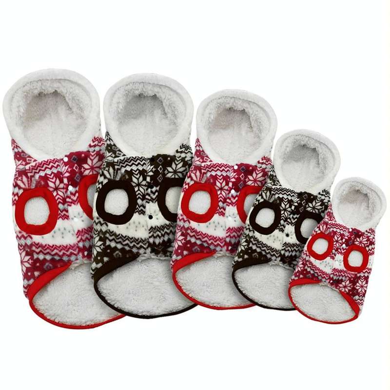 Pet Dog Christmas Costume Pet Snow Warm Coat, Size:L(Black)
