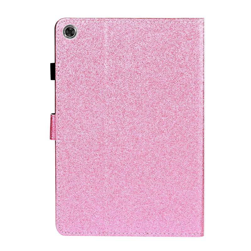 For Lenovo Tab M10 3rd Gen Varnish Glitter Powder Smart Leather Tablet Case(Pink)