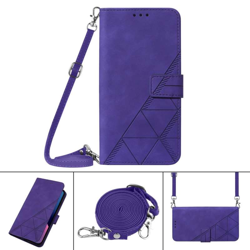 For Xiaomi Redmi 10C 4G Foreign/10 Indian Crossbody 3D Embossed Flip Leather Phone Case(Purple)