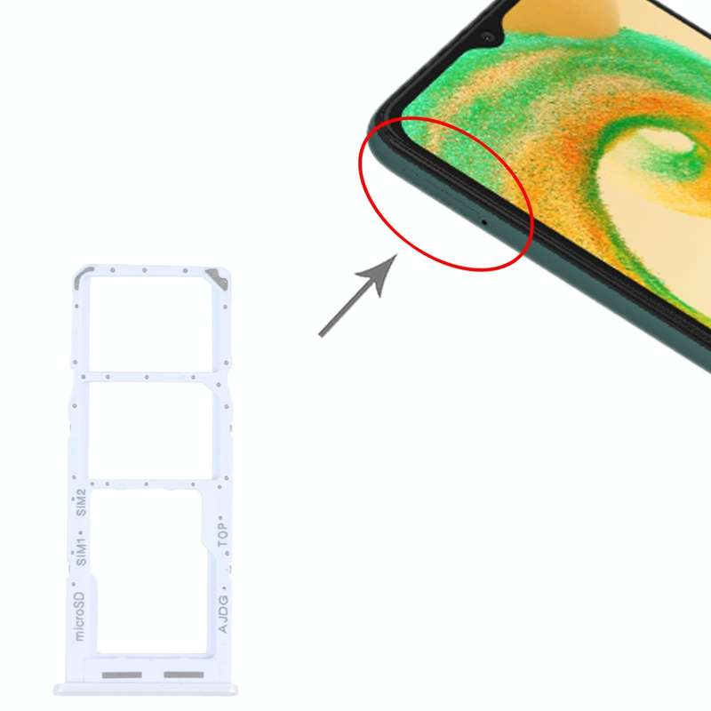 For Samsung Galaxy A04s SM-A047F Original SIM Card Tray + SIM Card Tray + Micro SD Card Tray (White)