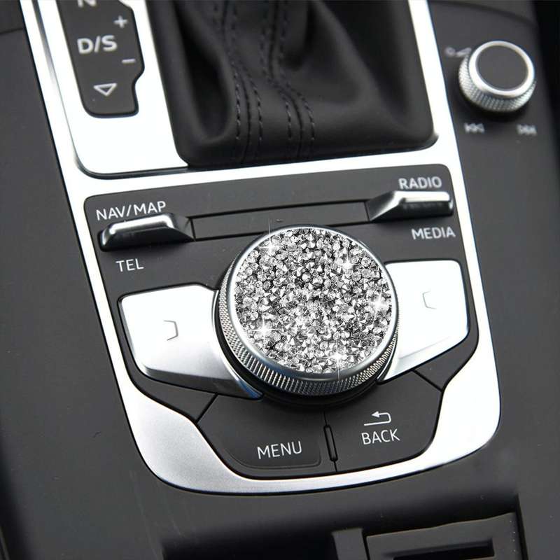 For Audi A3 / A4L 2014-2019 Car Central Control Knob Diamond Decoration Sticker, Left and Right D...