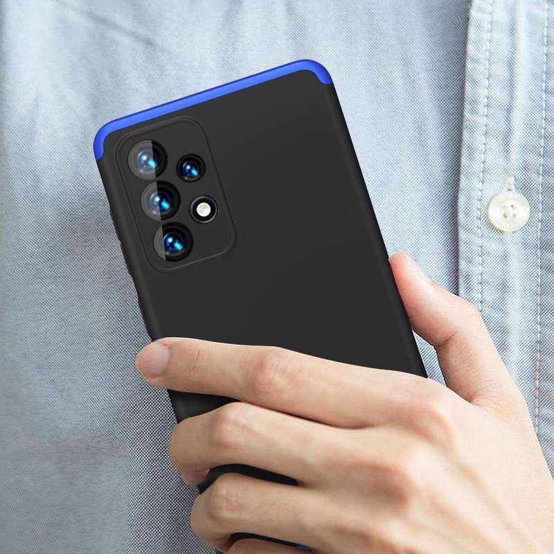 For Samsung Galaxy A53 5G GKK Three Stage Splicing Full Coverage PC Phone Case(Black Blue)