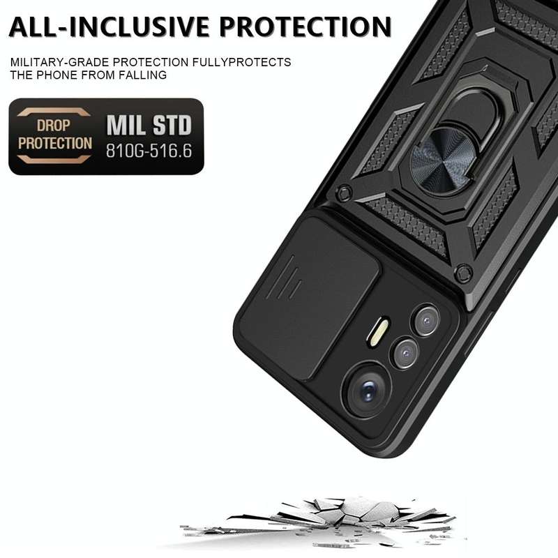 For Xiaomi 12 Lite Sliding Camera Design TPU + PC Phone Case(Black)