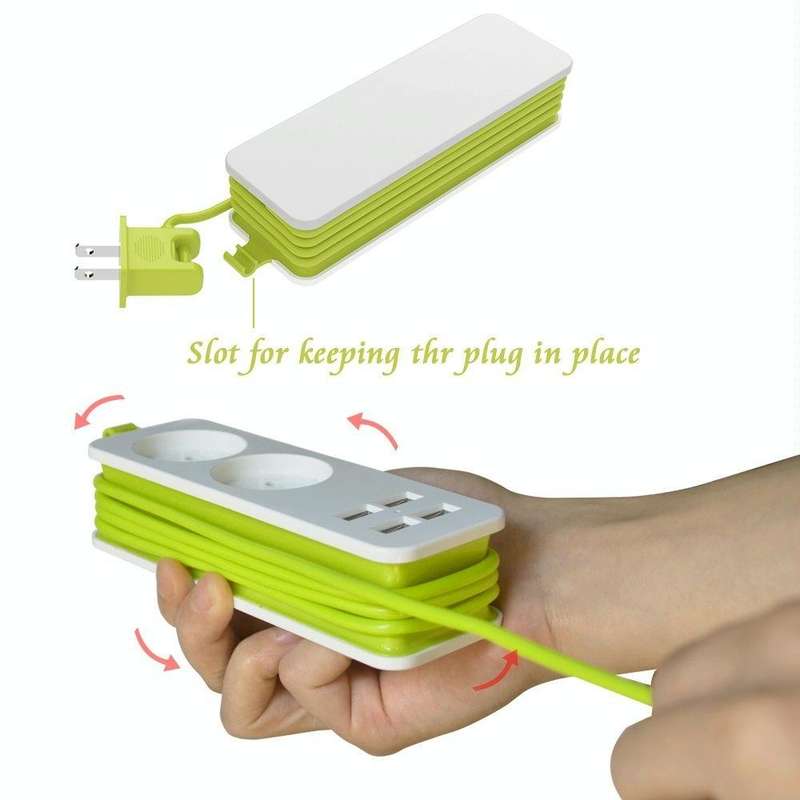 Power Strip 1/2 EU Plug 4 USB Port 1200W 250V 1.5m Cable Wall Portable Multiple Socket EU Plug Ou...