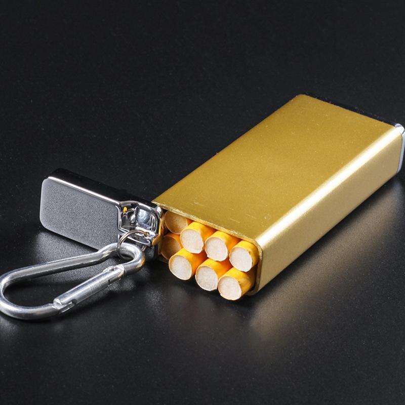 Portable Cigarette Case Portable With Lid Sealed Ashtray, Color: Gold
