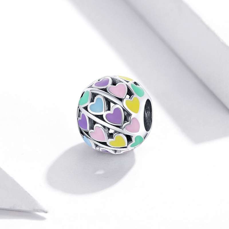 S925 Sterling Silver Throbbing Heart Beads DIY Bracelet Necklace Accessories