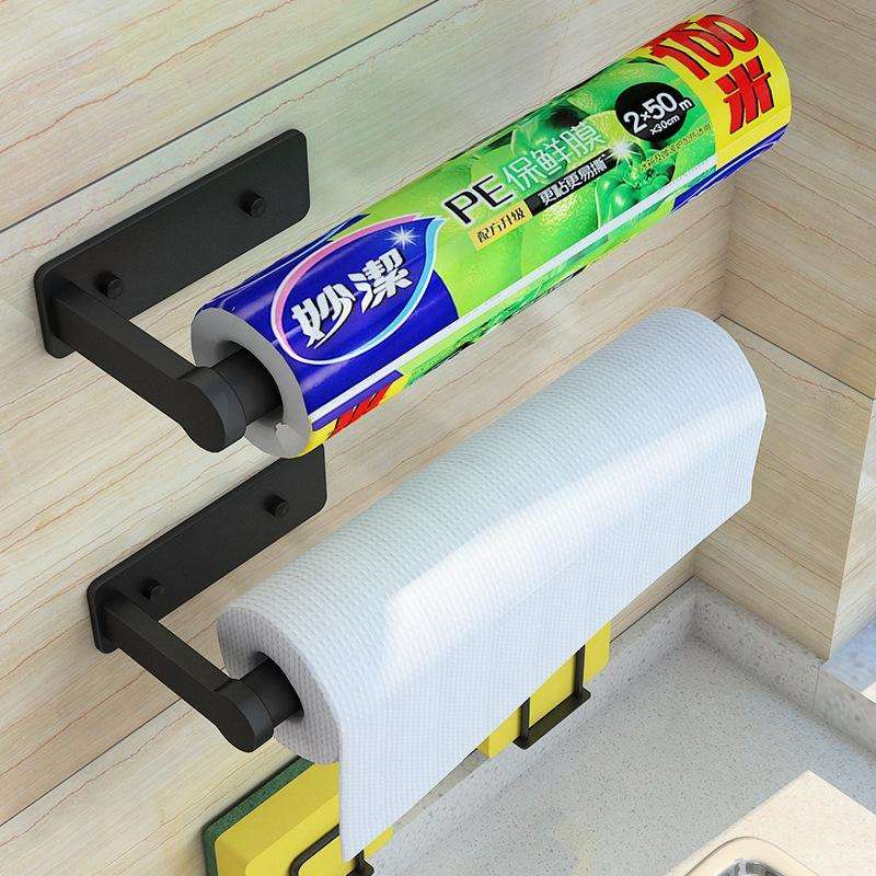 Kitchen Paper Towel Rack Lazy Rag Rack Wall Mount Bracket Roll Paper Holder