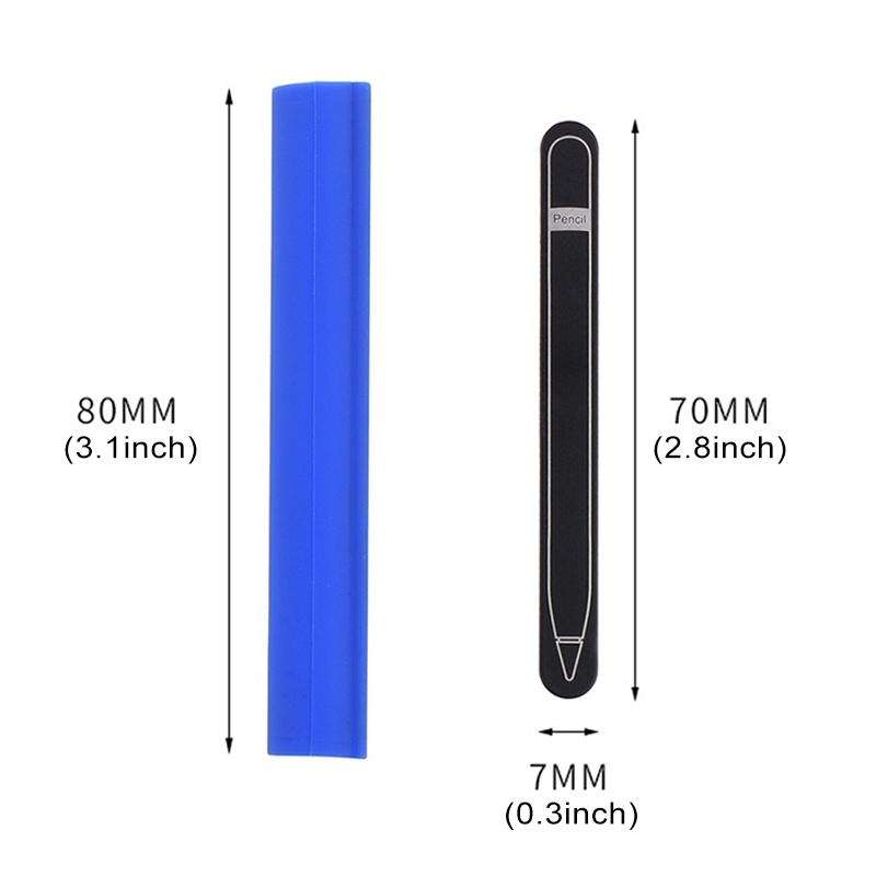 Magnetic Sleeve Silicone Holder Grip Set for Apple Pencil (Blue)