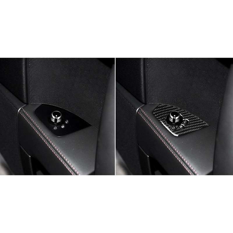 Car Carbon Fiber Door Button Decorative Sticker for Audi TT 8n 8J MK123 TTRS 2008-2014, Right Dri...