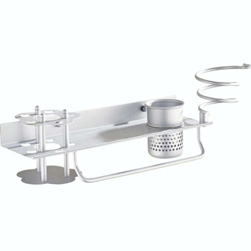 Space Aluminum Golden Hair Dryer Rack With Toothbrush Holder