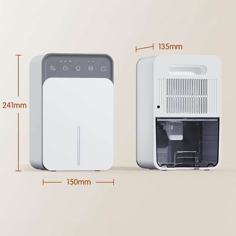 1500ml Semiconductor Dehumidifier with Automatic Defrost Function, Timer, Sleep Mode EU Plug