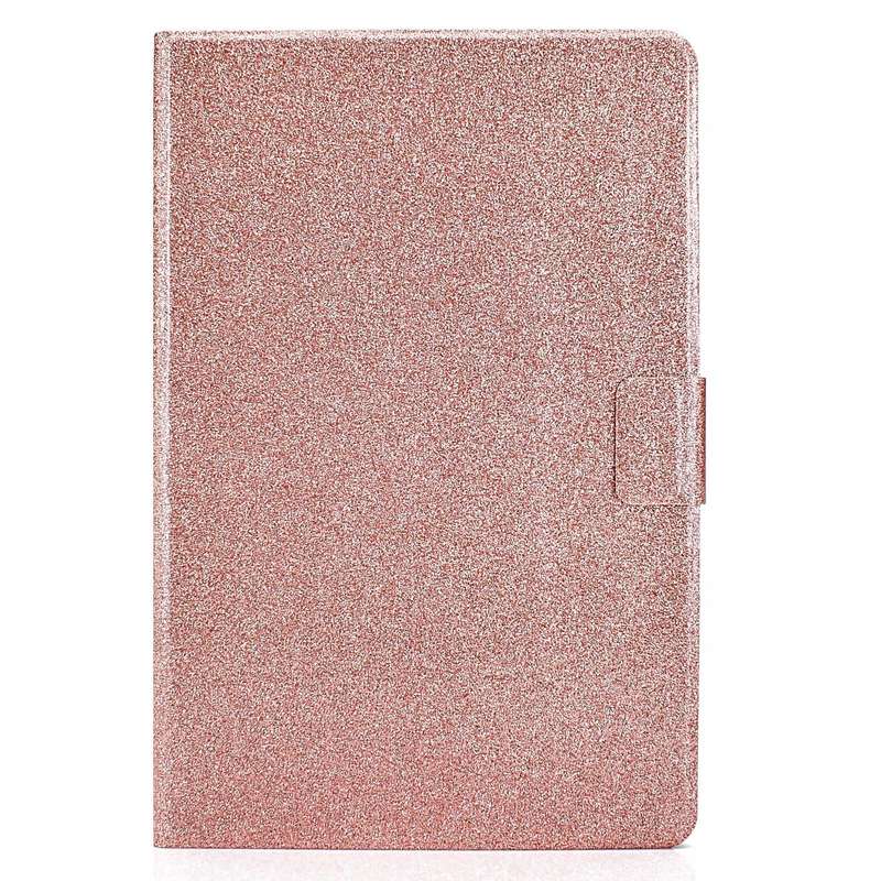 For Samsung Galaxy Tab S8 / S7 Varnish Glitter Powder Smart Leather Tablet Case(Rose Gold)