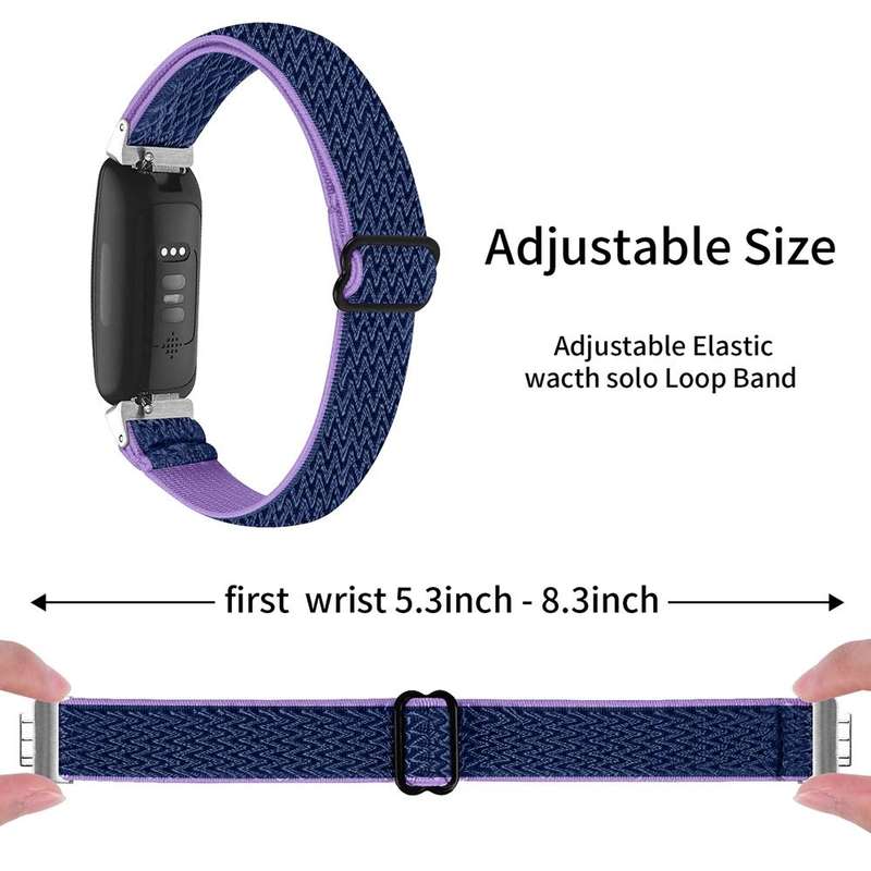 For Fitbit Inspire 3 Buckle Wave Braided Nylon Watch Band(Indigo Blue)