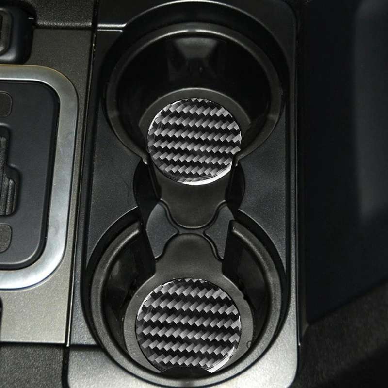 Car Carbon Fiber Water Cup Holder Mat for Land Rover Discovery 4 2010-2016, Left and Right Drive ...