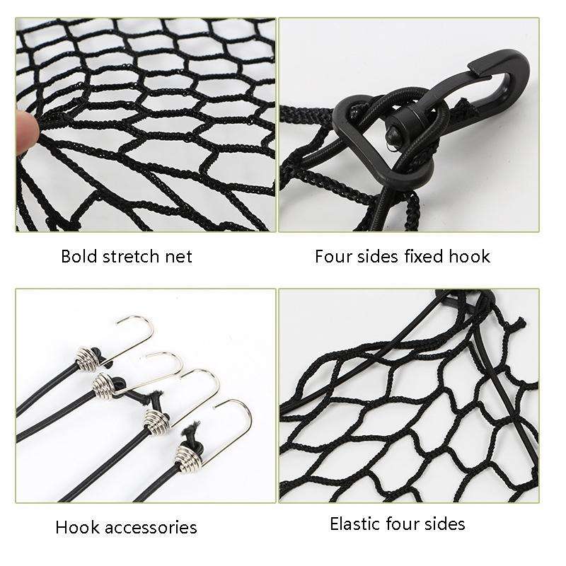 Car Pet Isolation Net Car Back Seat Dog Barrier Safety Net(120x70cm 4 Side Rubber Band)