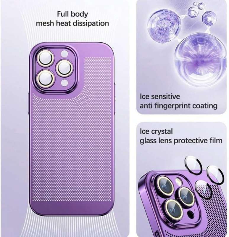 For iPhone 14 Pro Fine Mesh Cooling Phone Case(Silver)