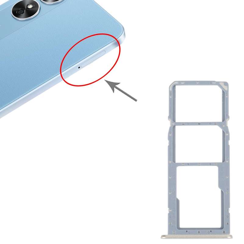 For OPPO A17 SIM Card Tray + SIM Card Tray + Micro SD Card Tray (Gold)