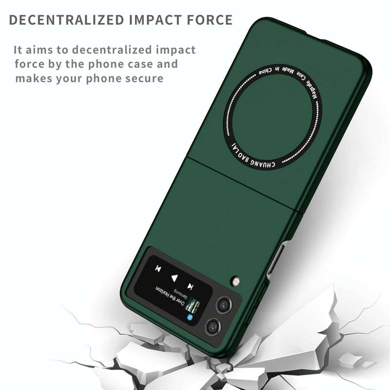 For Samsung Galaxy Z Flip4 Magsafe Magnetic Folding PC Phone Case(Green)