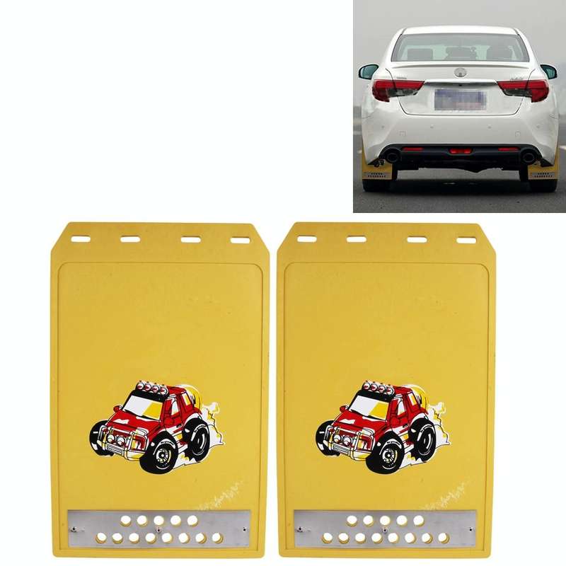 Premium Heavy Duty Molded Splash Front and Rear Mud Flaps Guards, Medium Size, Random Pattern Del...
