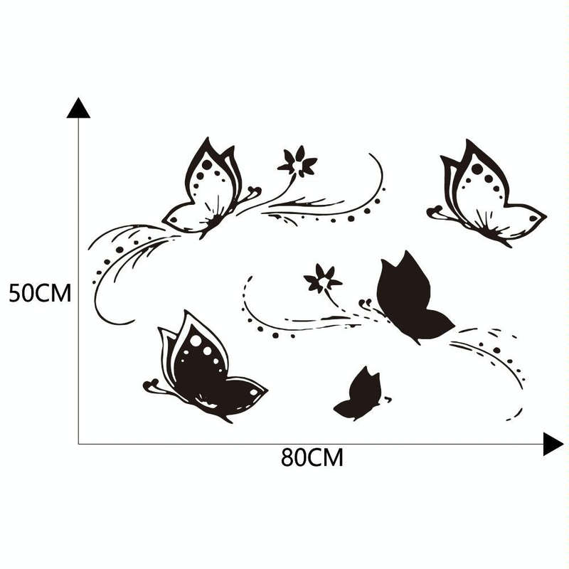 D-907 Butterflies Pattern Car Modified Decorative Sticker(Black)