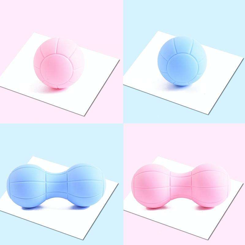 Fascia Ball Muscle Relaxation Yoga Ball Back Massage Silicone Ball, Specification: Basketball Blu...