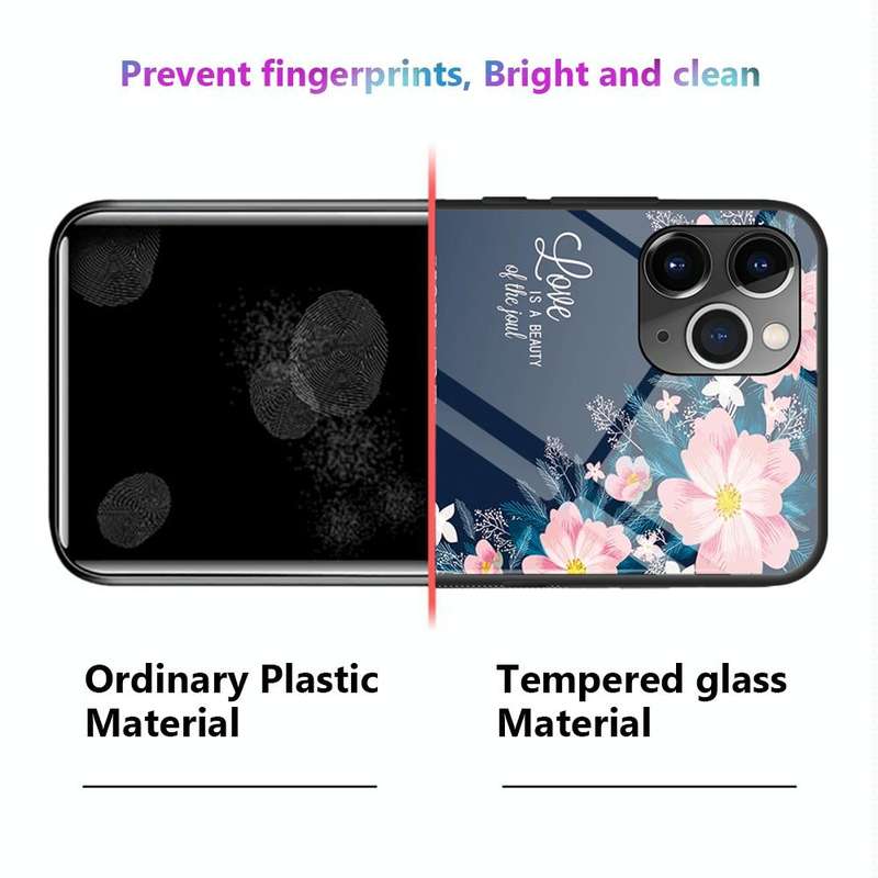 For iPhone 11 Colorful Painted Glass Case(Purple Sky)